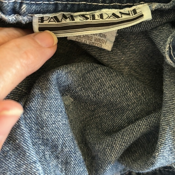 VTG 80’s Pam Sloane Acid Wash MIDI Pencil Skirt Sz 13/14 Front Yoke 100% Cotton - Picture 8 of 8